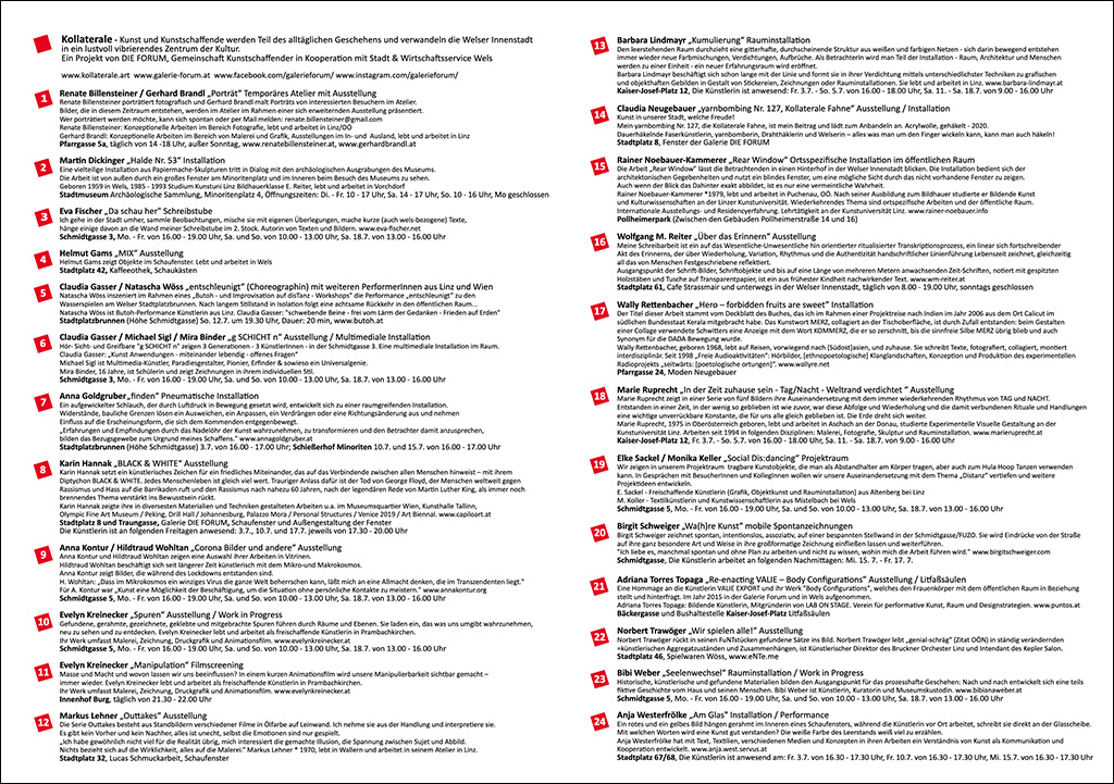 Programm und Lageplan Kollaterale